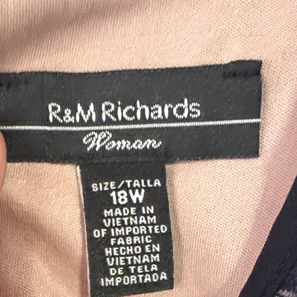 R&M Richards Embellished Sequins Navy Nude Mini Dress Sz 18w Nwt - Picture 4 of 9